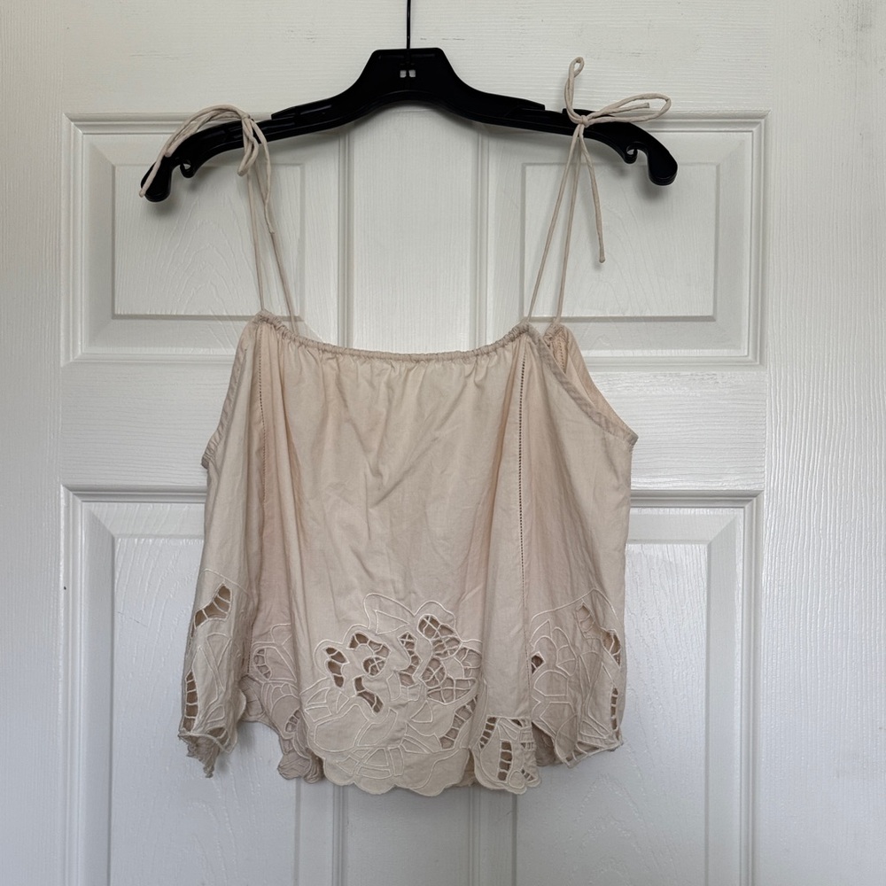 Chic Cream Lace Women's Tank Top